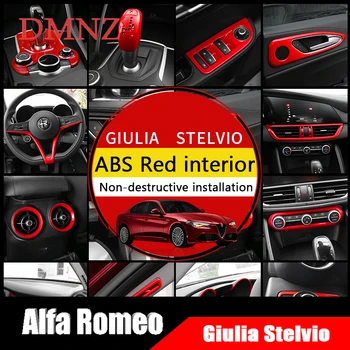 Bil maling røde indvendige gear central kontrol instrument panel dør ændring Til Alfa Romeo Giulia Stelvio Dekoration