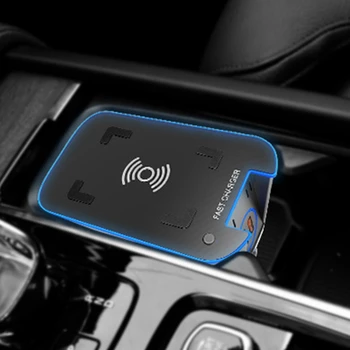 Bil QI Trådløse Oplader 15W Opladning Plade Telefon Holder til Volvo XC90 S90 XC60 VC60 2018 2019 2020