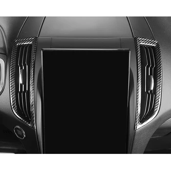 Bil Styling Center Midten klimaanlægget AC Outlet Vent Dække Trim ABS Carbon Fiber 2018 19 2020 Tilbehør 2 stk til Ford Edge