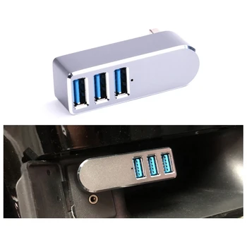 Bilen USB-HUB 4 ports Splitter Adapter Arrangør for Tesla Model 3 Y 2017 - 2021