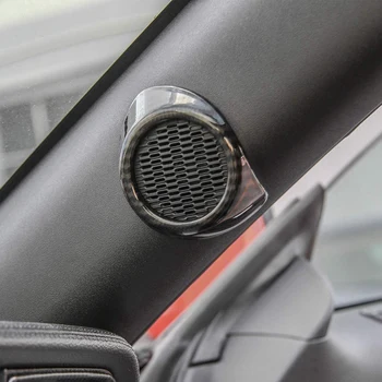 Bilens Interiør A-Søjle Audio Højttaler Dække Trim Indretning Ramme for Ford Mustang-2020 Tilbehør (Carbon Fiber Korn)