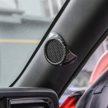 Bilens Interiør A-Søjle Audio Højttaler Dække Trim Indretning Ramme for Ford Mustang-2020 Tilbehør (Carbon Fiber Korn)