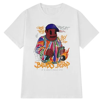 Billard Penge Print Tshirt Hip Hop Løs Bomuld Kortærmet Skjorte 2021 Sommeren Afslappet Tshirt Harajuku T-Shirt Streetwear Retro