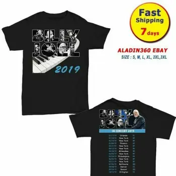 Billy Joel-t-Shirt, Tour datoer 2019 Logo På Unisex Sort T-Shirt Størrelse S-2XL Høj Kvalitet Personlighed