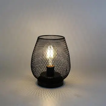 Birdcage Dekorativ bordlampe Industriel Stil Strygejern Art Retro, Minimalistisk LED Nat Lys til Hjemmet Soveværelse Stue