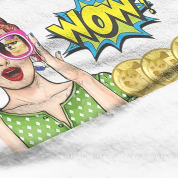 Bitcoin Cryptocurrency Kunst Dogecoin Overraskelse Væsentlige Tshirt Classic Mænds Tøj Toppe Overdimensionerede Cotton Crewneck T-Shirt