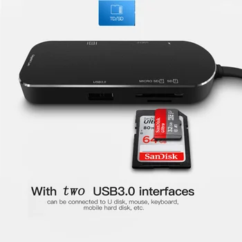Bkscy Type C-Hub Usb-C Til Multi USB 3.0 HUB HDMI-Adapter til Dockingstation for MacBook Pro Huawei P30/P20 USB-C 3.1 Splitter 3 Port USB-C-HUB