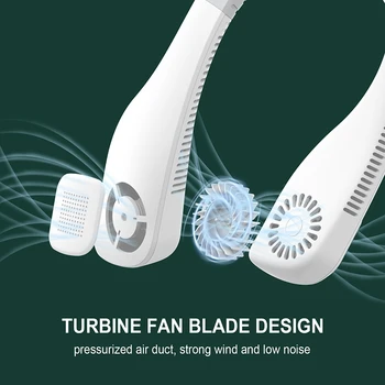 Bladeless Hals Loftvifte, 360 graders Afkøling håndfri Sports Fan, USB Mini Personlige Loftvifte, Hovedtelefon Design Luft Køler