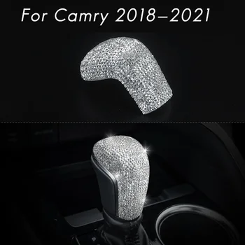 Bling Diamond Crystal Gear Shift-Knap Håndtag Hoved Crystal Shiny Dække Klistermærker til Toyota Camry 2018-2021 Tilbehør