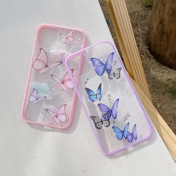 Bling Glitter Butterfly Phone Case For iPhone-11 Pro Max antal XR-X XS Max 7 8 Plus SE 2020 Klar, Gennemsigtig Blød Silikone Cover Capa