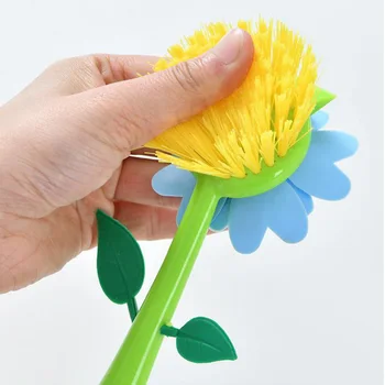 Blomst Opvask Børste, Rengøring af Køkkenet Tilbehør Rengøring Af børstehoved Effektiv Rengøring med Lange Håndtag