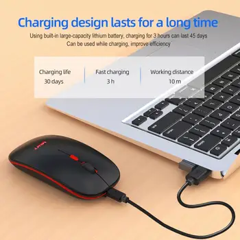 Bluetooth+2,4 G Dual-Mode Genopladelige Mus Bluetooth 5.1 Gaming Mouse Wireless Ergonomiske Mus For Virksomhed Kontor