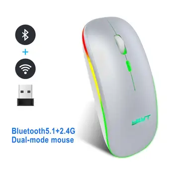 Bluetooth+2,4 G Dual-Mode Genopladelige Mus Bluetooth 5.1 Gaming Mouse Wireless Ergonomiske Mus For Virksomhed Kontor