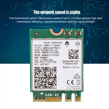 Bluetooth-5.0 NGFF/M. 2 WIFI-Kort med Antenner 802.11 AC til Windows Trådløse netværkskort 2,4 G+5G Dual Band-1.73 Gbps Høj Hastighed