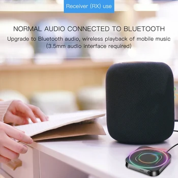 Bluetooth-5.0 o Receiver Transmitter RCA AUX 3,5 MM USB-Musik Stereo Trådløse Adaptere til Bilen, TV på PC Højttaler
