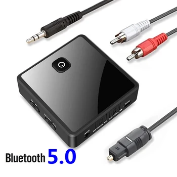 Bluetooth-5.0-Sender-Modtager Trådløse Adapter Lav Latency 3,5 mm AUX-Stik Optisk s / pdif Audio Adapter Til PC, Bil TV Højttaler