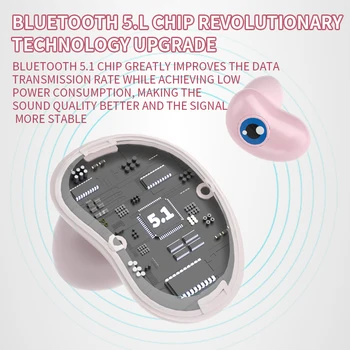 Bluetooth 5.1 Wireless Touch Headset Vandtæt Søde Mini-Spil In-ear Hovedtelefon, Mikrofon med støjreduktion Stereo Lyd Kvalitet
