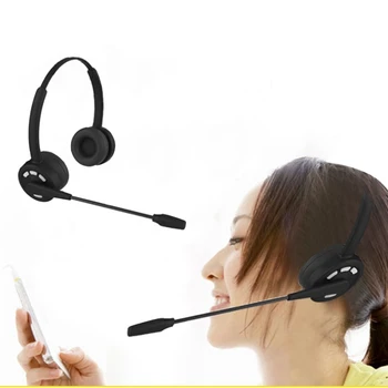 Bluetooth Headset V5.2 Bluetooth Headset med Mikrofon Office Headset til Mobiltelefon/PC/Skype