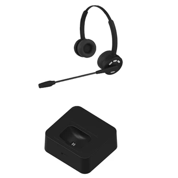 Bluetooth Headset V5.2 Bluetooth Headset med Mikrofon Office Headset til Mobiltelefon/PC/Skype