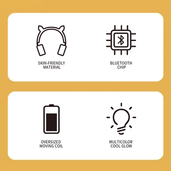 Bluetooth-Hovedtelefoner, Trådløse Kat Søde Ear Hovedtelefoner Sammenklappelig Headset Støtte TF Kort/FM-Radio/Bluetooth, AUX Stereo Headset