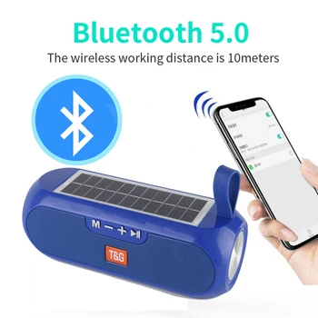 Bluetooth-Højttalere,Bærbare Bluetooth-Højtaler Musik i Stereo Box Solar Power Bank Vandtæt USB AUX FM-Radio