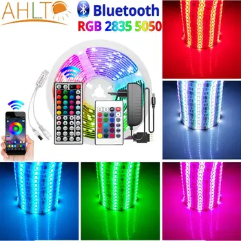 Bluetooth RGB SMD 5050 2835 Vandtæt LED Strip Light Diode Bånd Fleksibel Controller Jul Neon Lys Tegn Belysning i Hjemmet