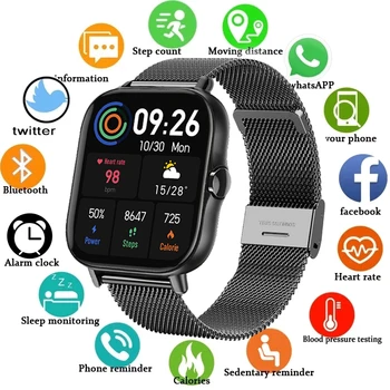 Bluetooth telefonopkald Smart Ur Mænd Vandtæt Sport Fitness Ur Sundhed Tracker Weather Display 2021 Nye smartwatch Kvinde