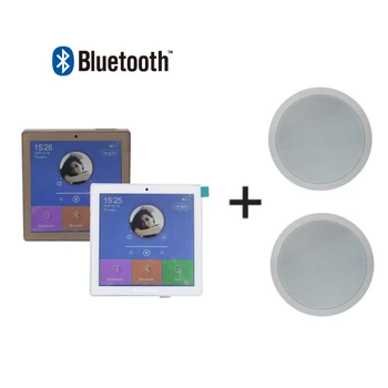 Bluetooth/USB-2-CH 25w touch screen-lyd til hjemmet baggrundsmusik system vægmonteret forstærker med 2 styk 6