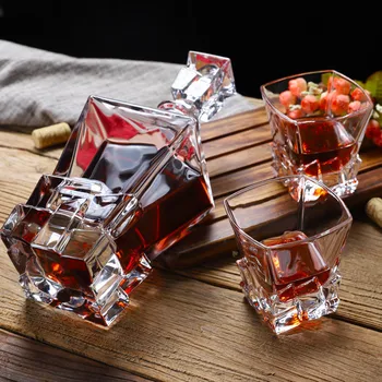 Blyfri krystal karaffel Sæt Udenlandsk vin glas whisky glas sæt Kreative flaske vin