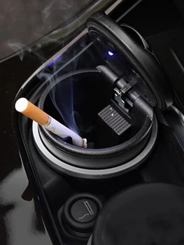 Blå LED Lys Askebæger cigaretholder Luksus Bil Bærbare LED Lys Røgfri Bil Askebæger Universal Cigaret Cylinder Holder