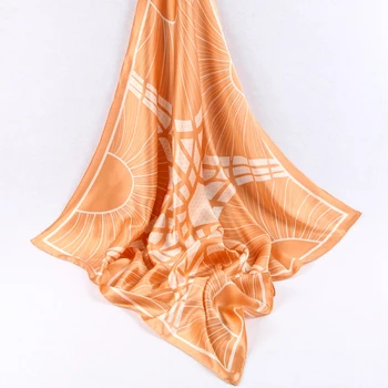 Blød, Glat Ægte Silke Tørklæde Kvinder Fashion Square Hoved Tørklæder til Hår Indpakning 35