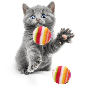 Blød Kort Plys Bold Kat Legetøj Kreative Pet Uddannelse Leverer Holdbare Bolden til Små/mellemstore Katte Tygge Bold
