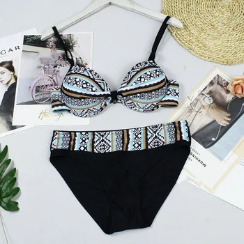 Boheme Etniske Trykt Beach Bikini Lav Talje, Sexede Kvinde Badedragt To-piece Suit Sommer Mode Hot Stil Badetøj Engros