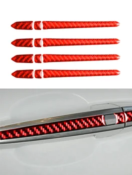 Boligindretning-Carbon-Fiber Røde Klistermærker Til Cadillac ATS ATSL 2013-2019 Ydre dørhåndtag 4STK Bil Tilbehør