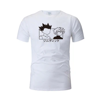 Bomuld casual kort-langærmet sjove design, anime print kortærmet T-shirt med O-hals strikket behageligt stof street kortærmet T-shirt