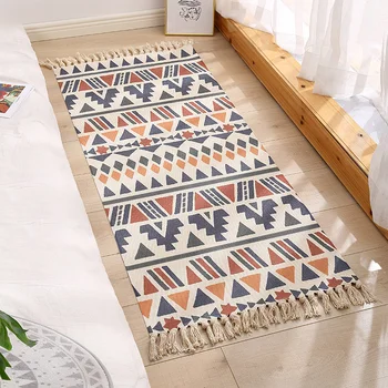 Bomuld, hamp gulvmåtte etnisk stil sengen madras soveværelse stue dekorativt tæppe