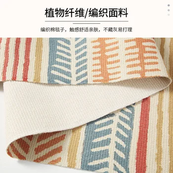 Bomuld, hamp gulvmåtte etnisk stil sengen madras soveværelse stue dekorativt tæppe