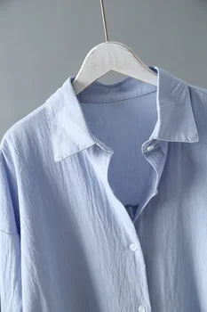 Bomuld Kvinde Med Lange Skjorte Koreansk Tøj Hvid Boho Stranden Casual Top Solbeskyttelse Shirt Forår Sommer 2021 Overdimensioneret