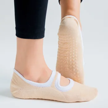 Bomuld Kvinder i Yoga-Sokker Backless Åndbar Silikone Anti-slip Pilates Sokker er for Kvinder, Damer Trænings-og Ballet Dans Sports Sokker