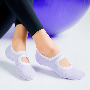 Bomuld Kvinder i Yoga-Sokker Backless Åndbar Silikone Anti-slip Pilates Sokker er for Kvinder, Damer Trænings-og Ballet Dans Sports Sokker