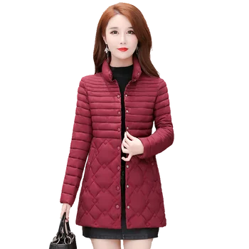Bomuld polstret kvinders midten og lang vinter frakke 2020 ny koreansk lys ned bomuld vatteret jakke mode