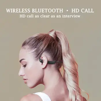 Bone Conduction Bluetooth-5.0 Headset, Trådløse Hovedtelefoner, Mikrofon Headset Udendørs Sport Vandtæt Med Telefonen For Alle L5X0