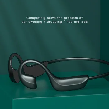 Bone Conduction Bluetooth-Headset, Trådløse Øre-monteret Sports Vandtæt Hovedtelefon Vandtæt Knappen Bøjning Hovedtelefoner