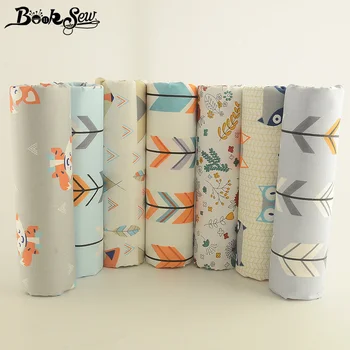 Booksew Patchwork-Syning 00% Bomuld Twill Stof Farve Trykte Tegneserie 1Textile DIY Tela Scrapbooking Tecido 7PCS/lot 40 × 50cm
