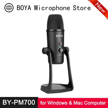BOYA AF-PM700 USB Kondensator Mikrofon Triple-Kapsel til Windows, Mac-Computer, Bærbar PC Konferencen Live Interview Optagelse Mic