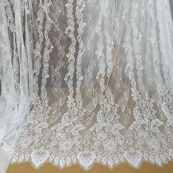 Bred og 1,5 meter længde 3 meter eyelash lace afrikanske blonde stof blonde stof bryllup kjole materiale