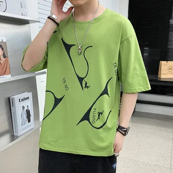Brev Overdimensionerede kortærmet T-Shirt Hip Hop Bomulds T-Shirt til Sommeren Japanske Mænd er T-Shirt 3Xl Mode Løs T-Shirt