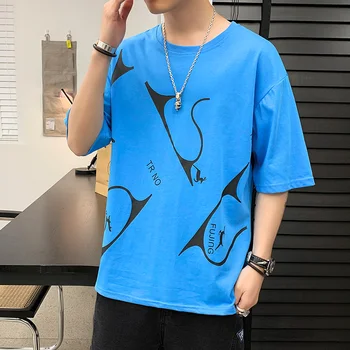 Brev Overdimensionerede kortærmet T-Shirt Hip Hop Bomulds T-Shirt til Sommeren Japanske Mænd er T-Shirt 3Xl Mode Løs T-Shirt