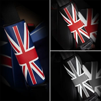 BRITISKE Flag Bil Driver Passager-Pu Læder Sæde Bælte Shoulder Pad Cover Bil Styling SUV Fly Kamera Rygsæk Stropper