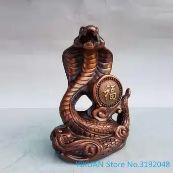 Bronze slange, messing cobra zodiac dragon si slange mascot lucky money transfer boligindretning